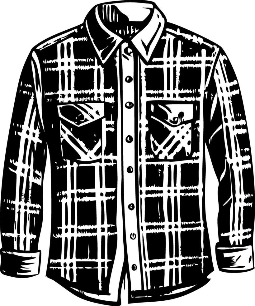 Plaid shirt illustration in vintage style vector