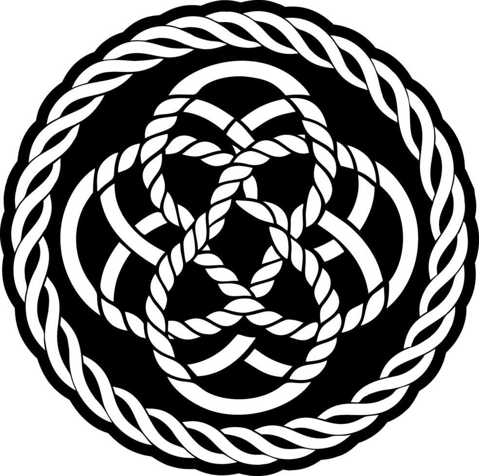 A solid style icon of rope tattoo vector