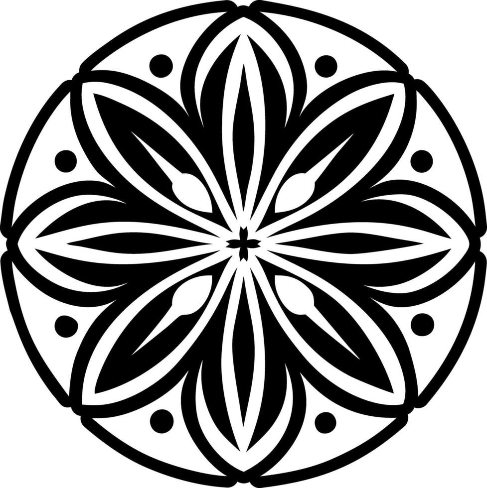 A filled style icon of mandala flower tattoo vector