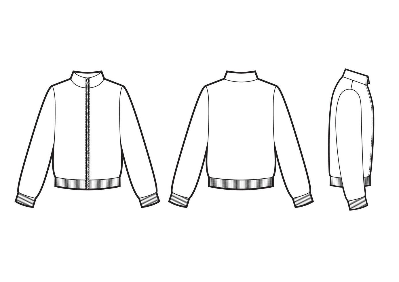 Technical sketch of man sweatshirt. Sport jacket vector