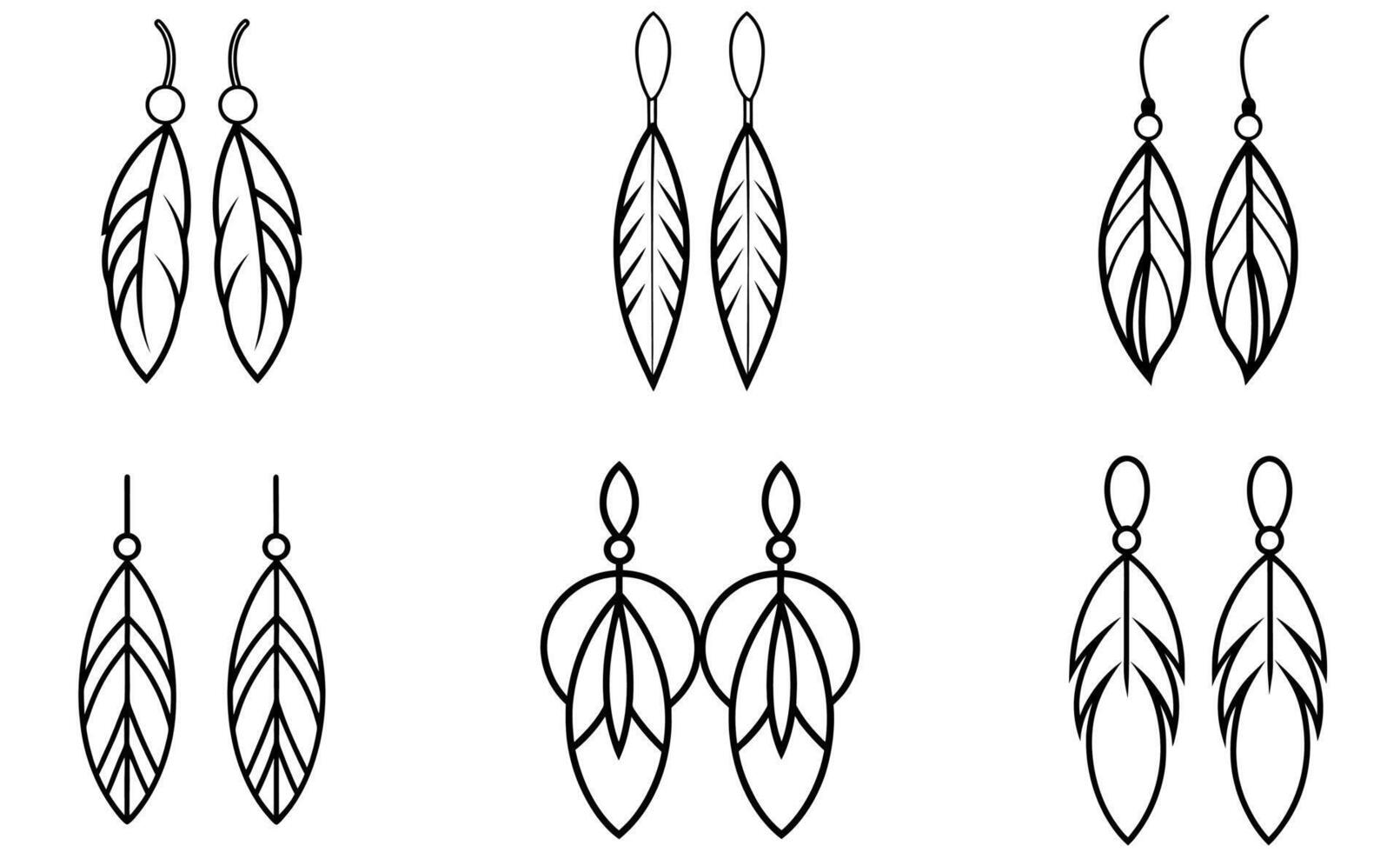 Feather Earrings Design vector
