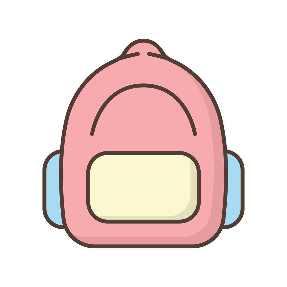 Flat style icon showing a convenient portable backpack vector