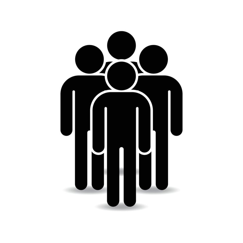 Set of four icons showing group of people vector