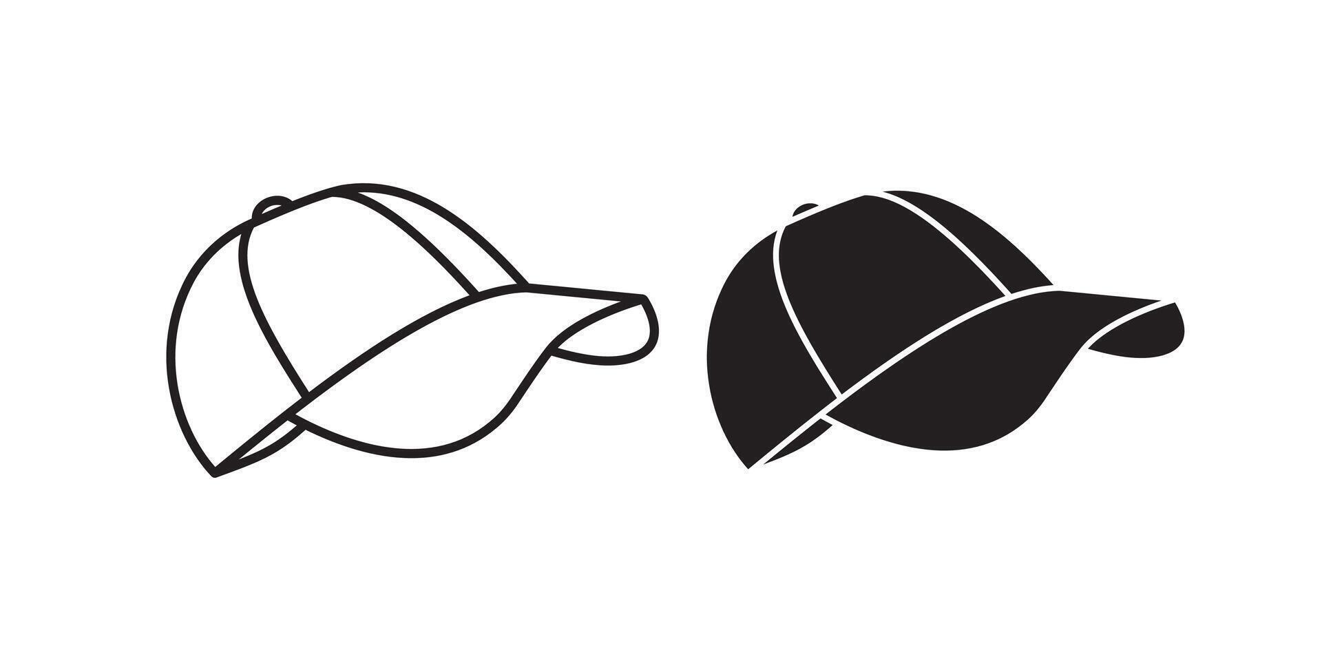 Simple baseball cap icon sports headwear design vector