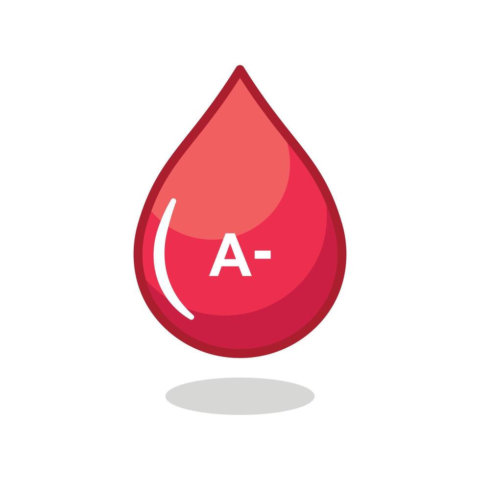 Flat style icon for blood type a negative group vector