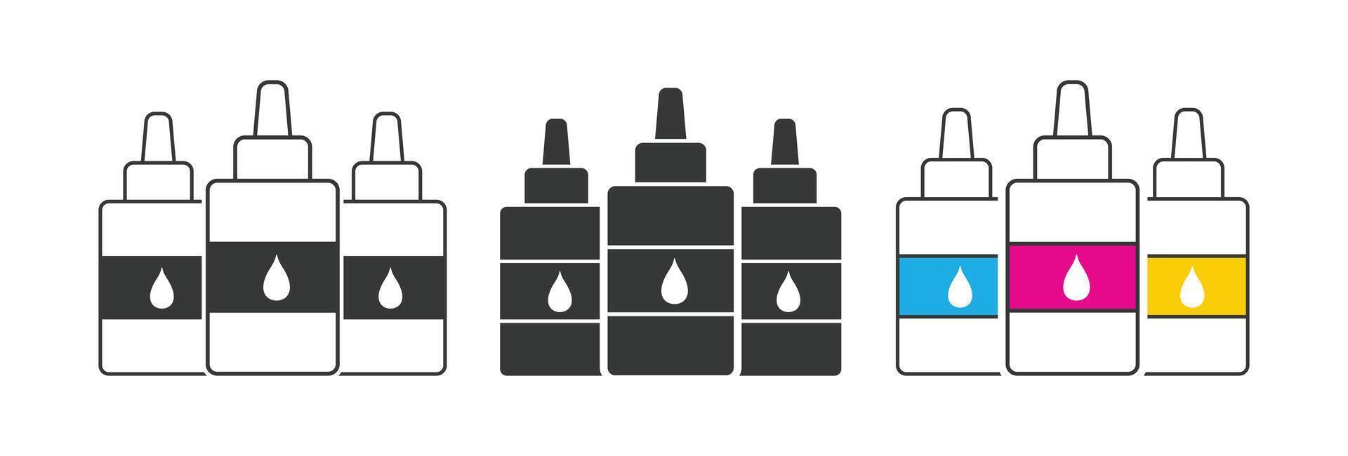 Icon showing ink refill kit for printer or device vector
