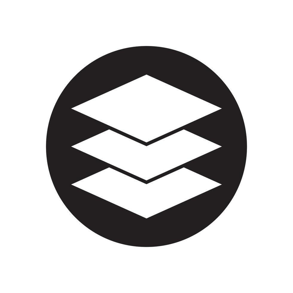 Layered black premium material design icon vector