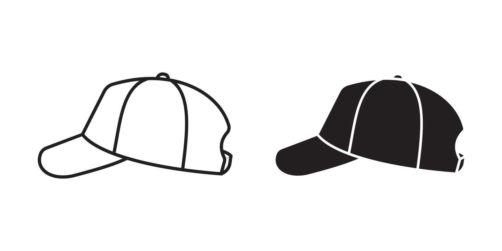Icon showing side view of baseball cap vector