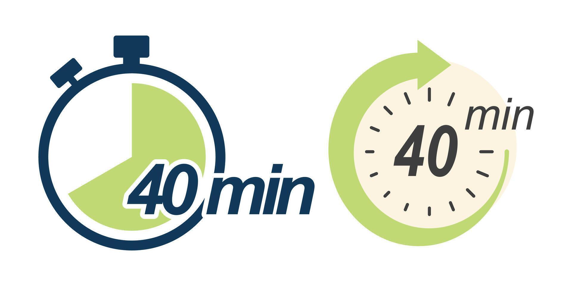 Flat icon design showing forty minutes countdown vector