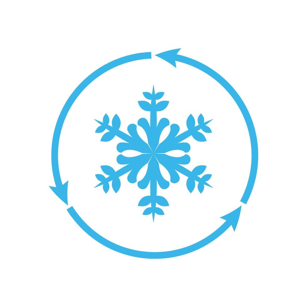 Abstract icon with cold freezing snowflake design vector