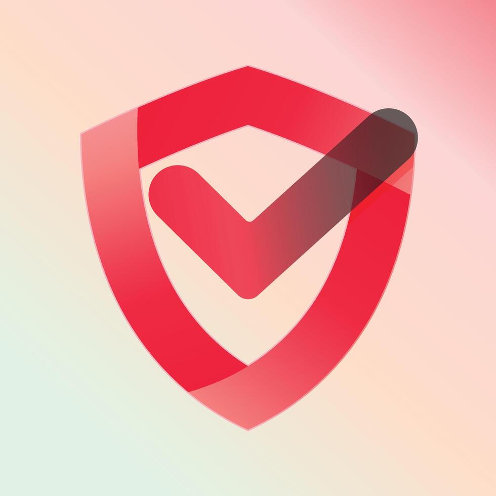Red shield symbol representing security or protection vector