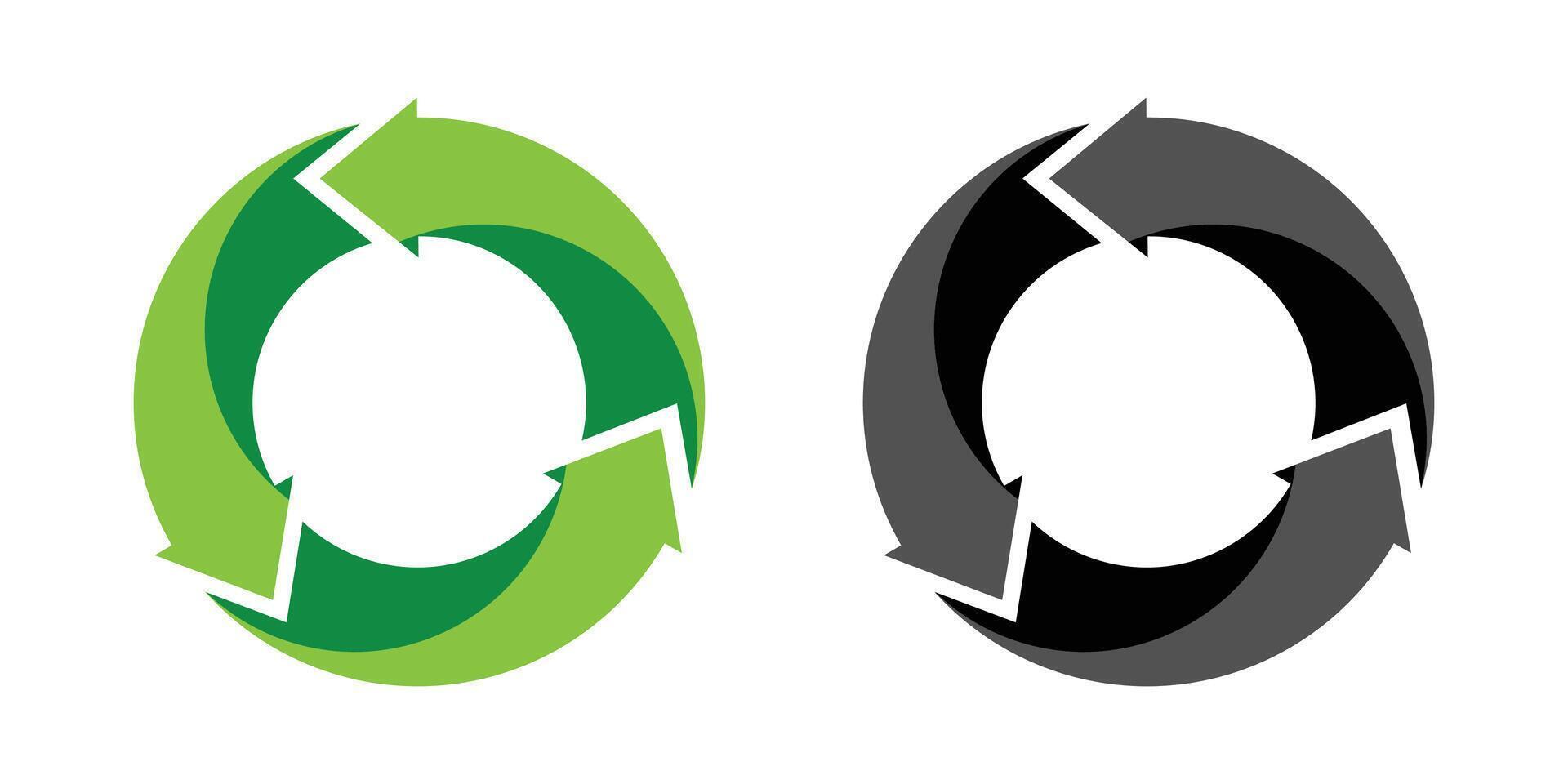 Circular recycling arrow symbol for sustainability and reuse vector