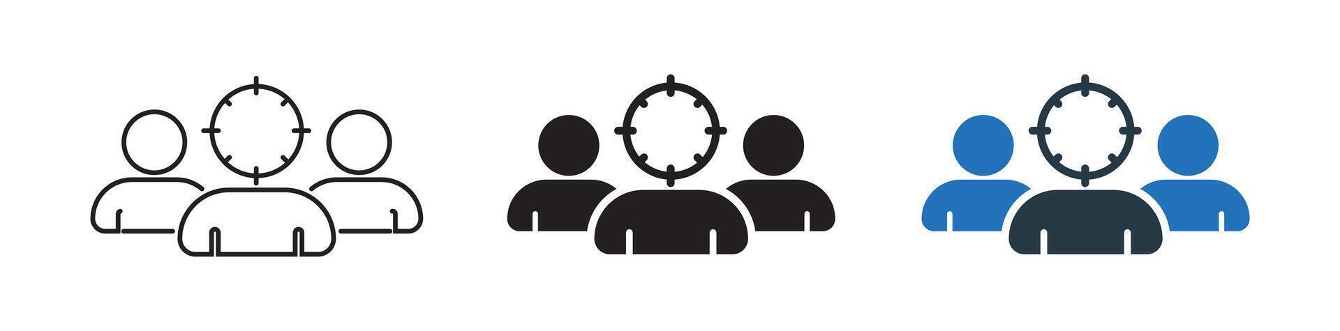 Set of target and audience icons for marketing focus vector