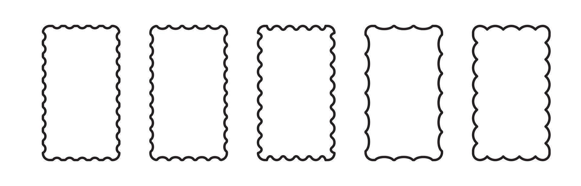 Rectangular frame icons with black edges for design elements vector