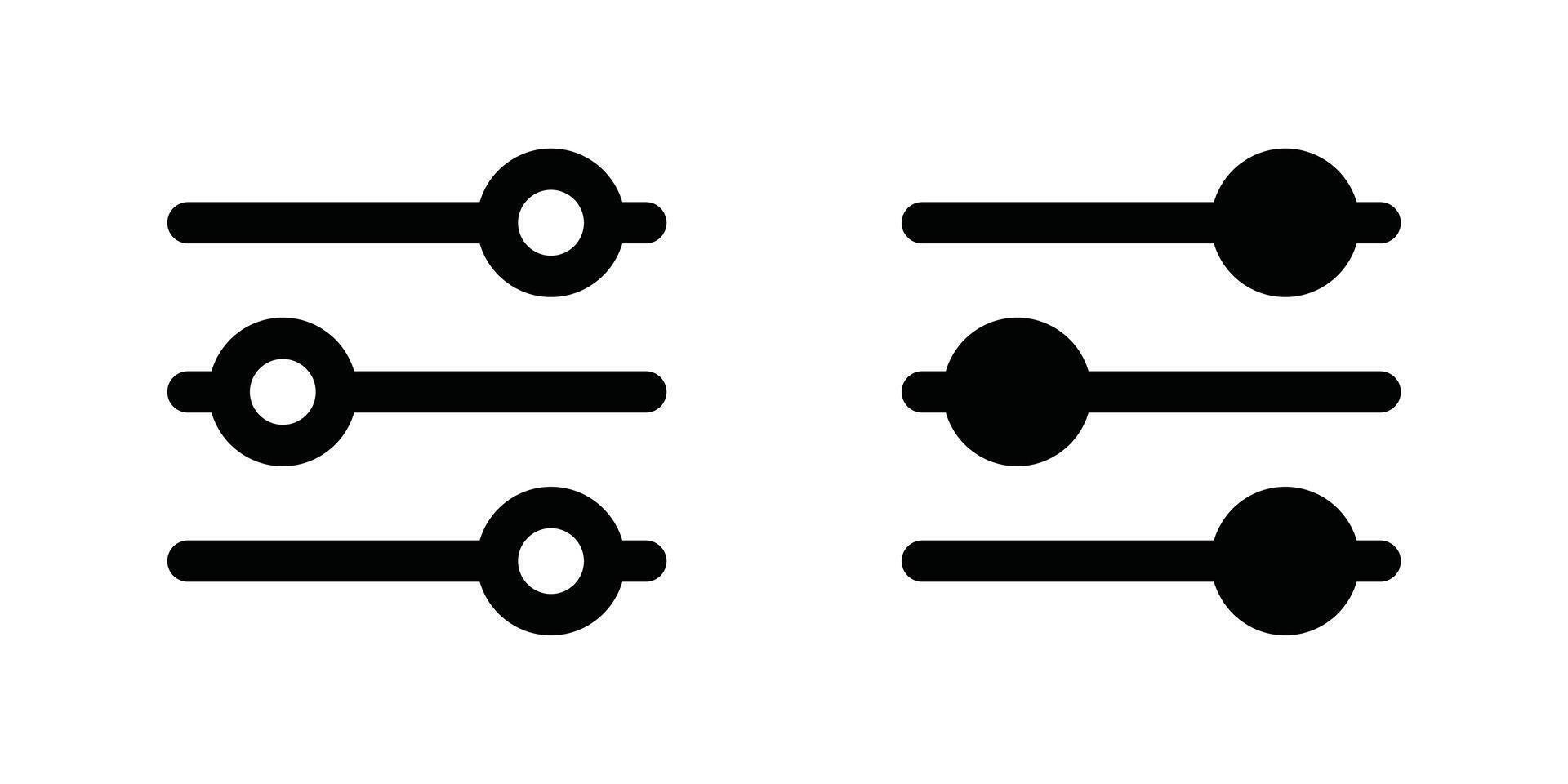 Set of filter icons in glyph solid black style vector