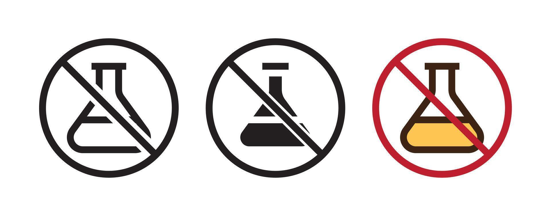 Healthy product label icon set showing no added chemicals vector