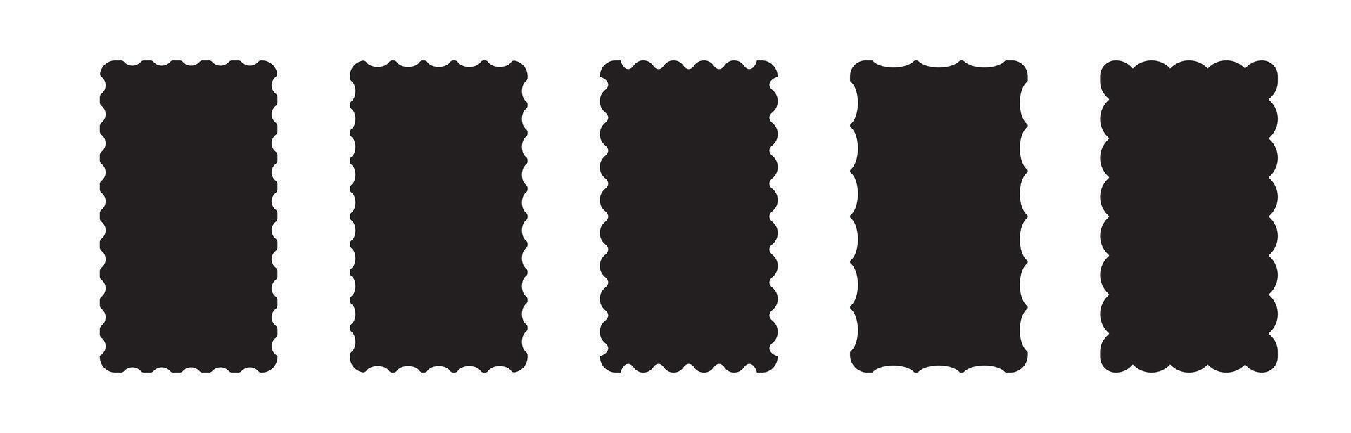 Set of black rectangular frames for design layout use vector
