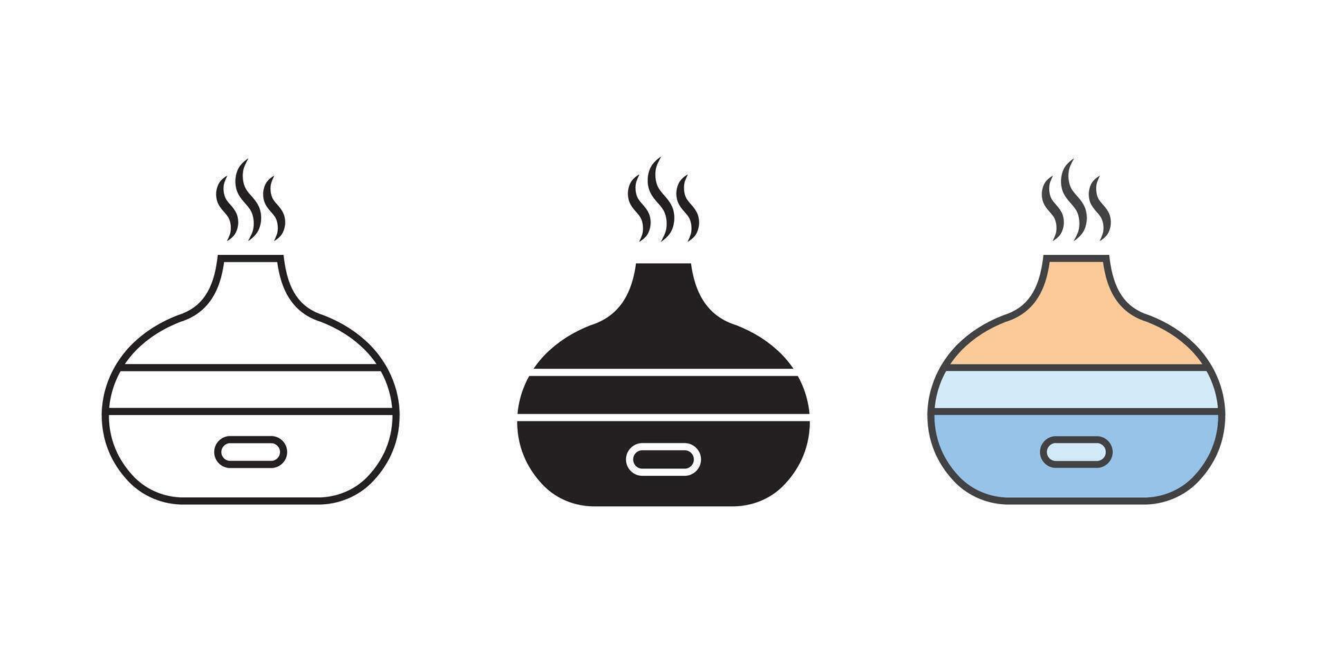 Set of icons showing essential oils and aroma objects vector