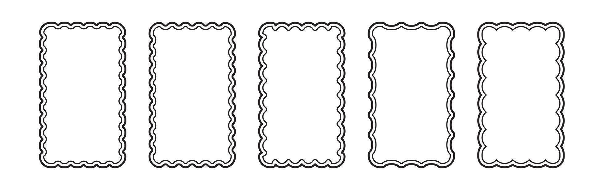 Simple rectangle frame with two bold black outlines vector