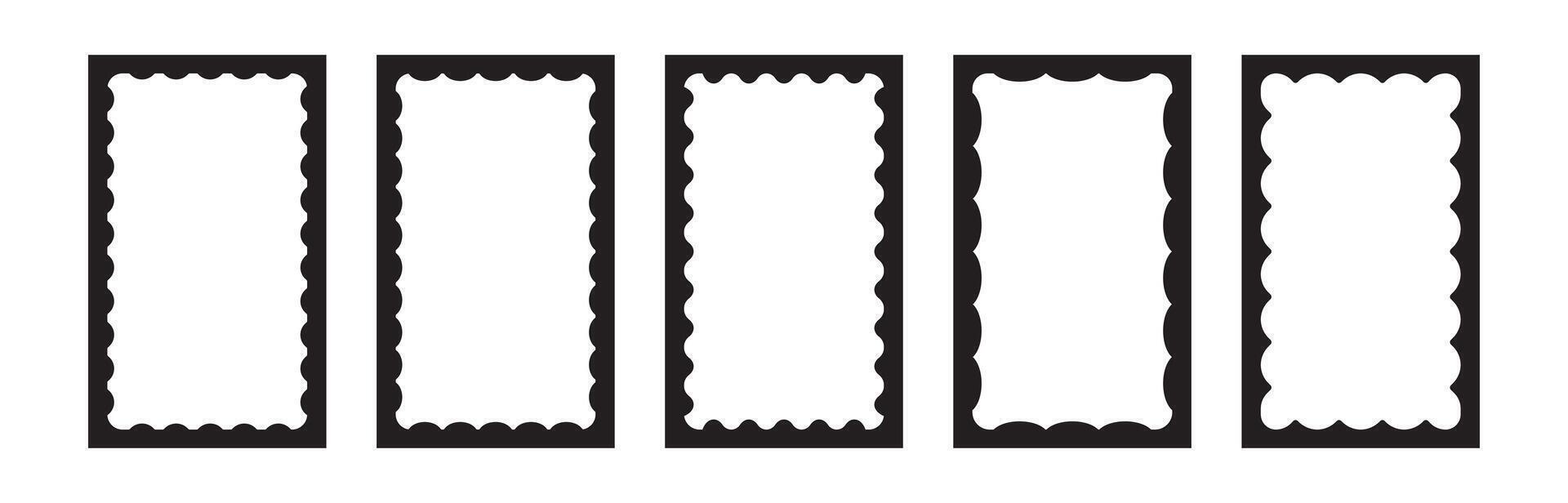 Rectangular frame shapes with black edges for layout design vector