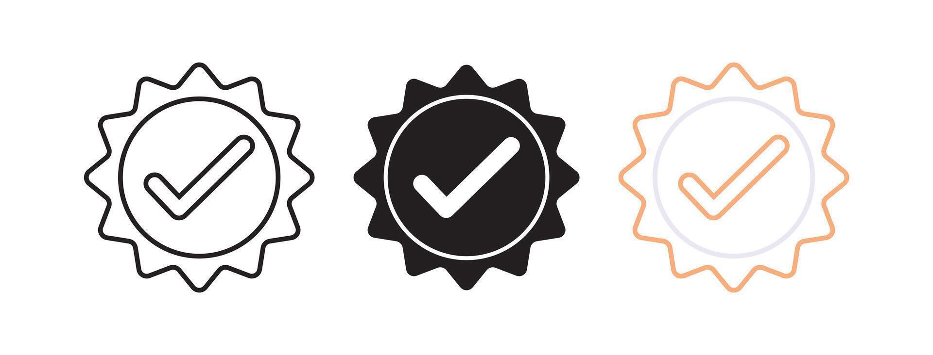 Set of icons representing quality trust certified assurance vector