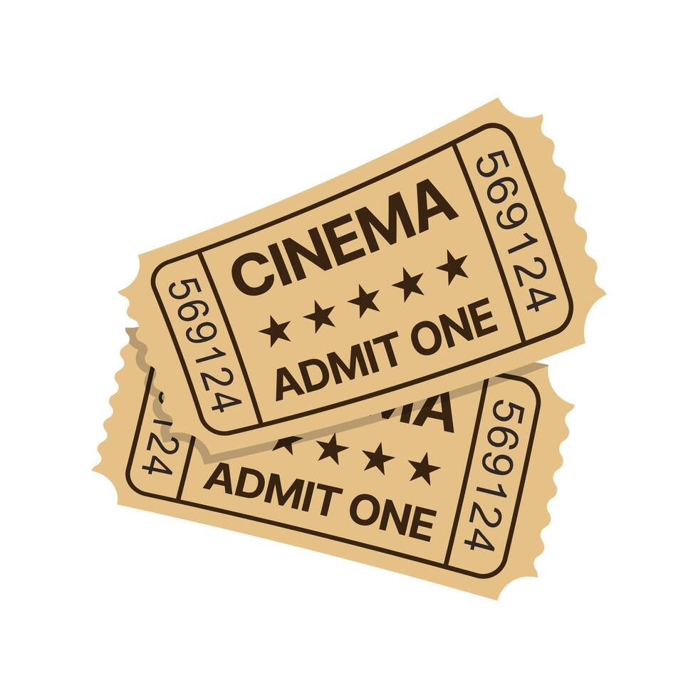 Retro Cinema Ticket Two Layer vector
