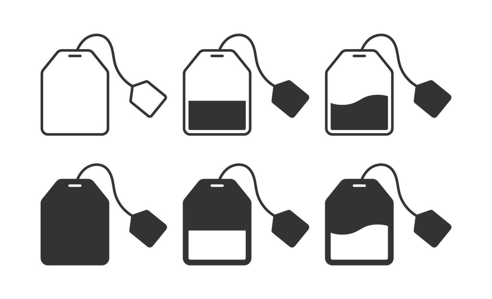 Collection of tea bag icon designs vector