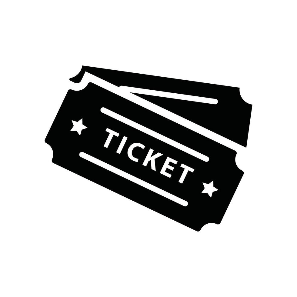 Black icon of ticket for event entry vector