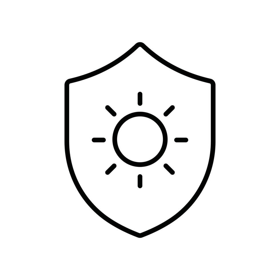Line design of sun protection icon for health and care vector