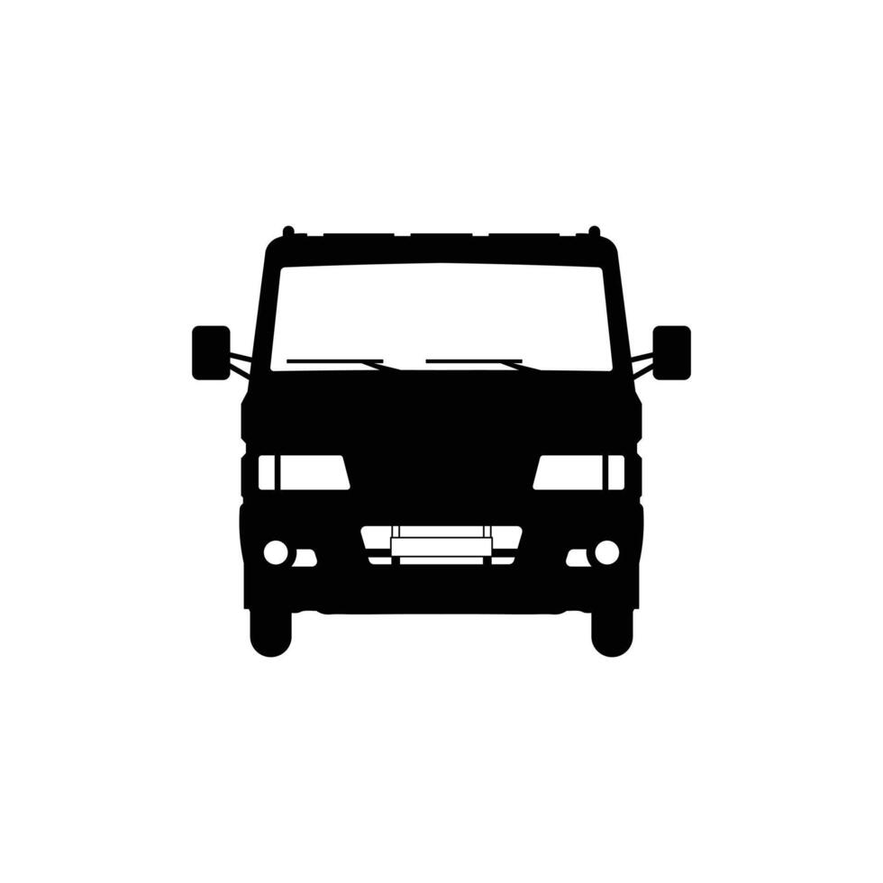 Minivan Car Front Silhouette Design vector