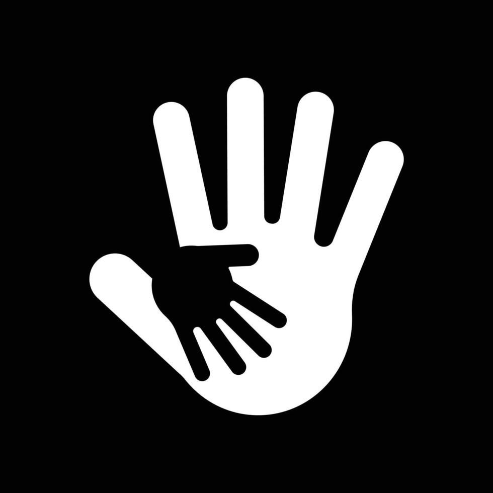 Help Hand White Background Black Icon vector