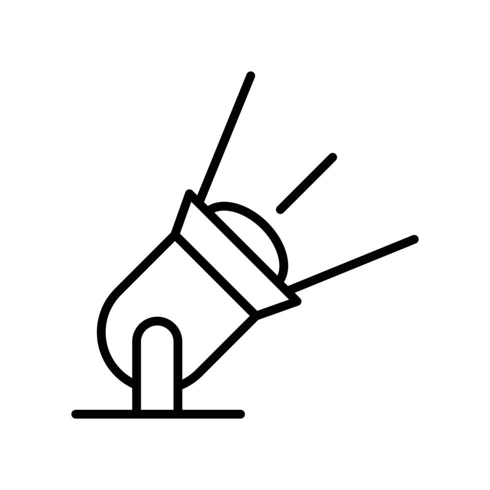 Outline of spotlight lamp icon for lighting design vector