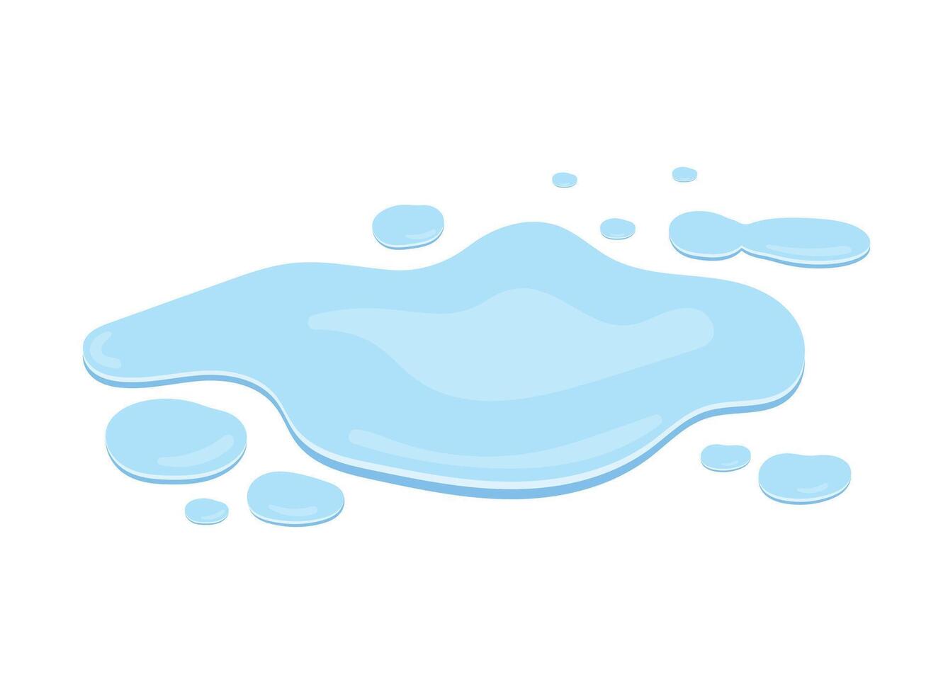 Illustration of water spill with liquid flowing vector