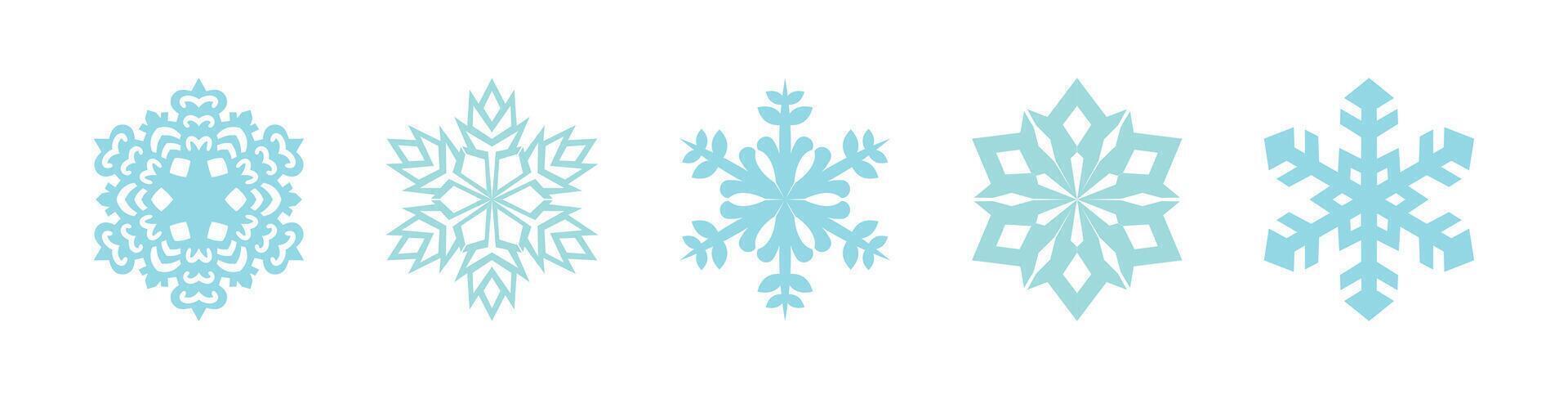 Flat design of a blue snowflake for winter and holiday themes vector