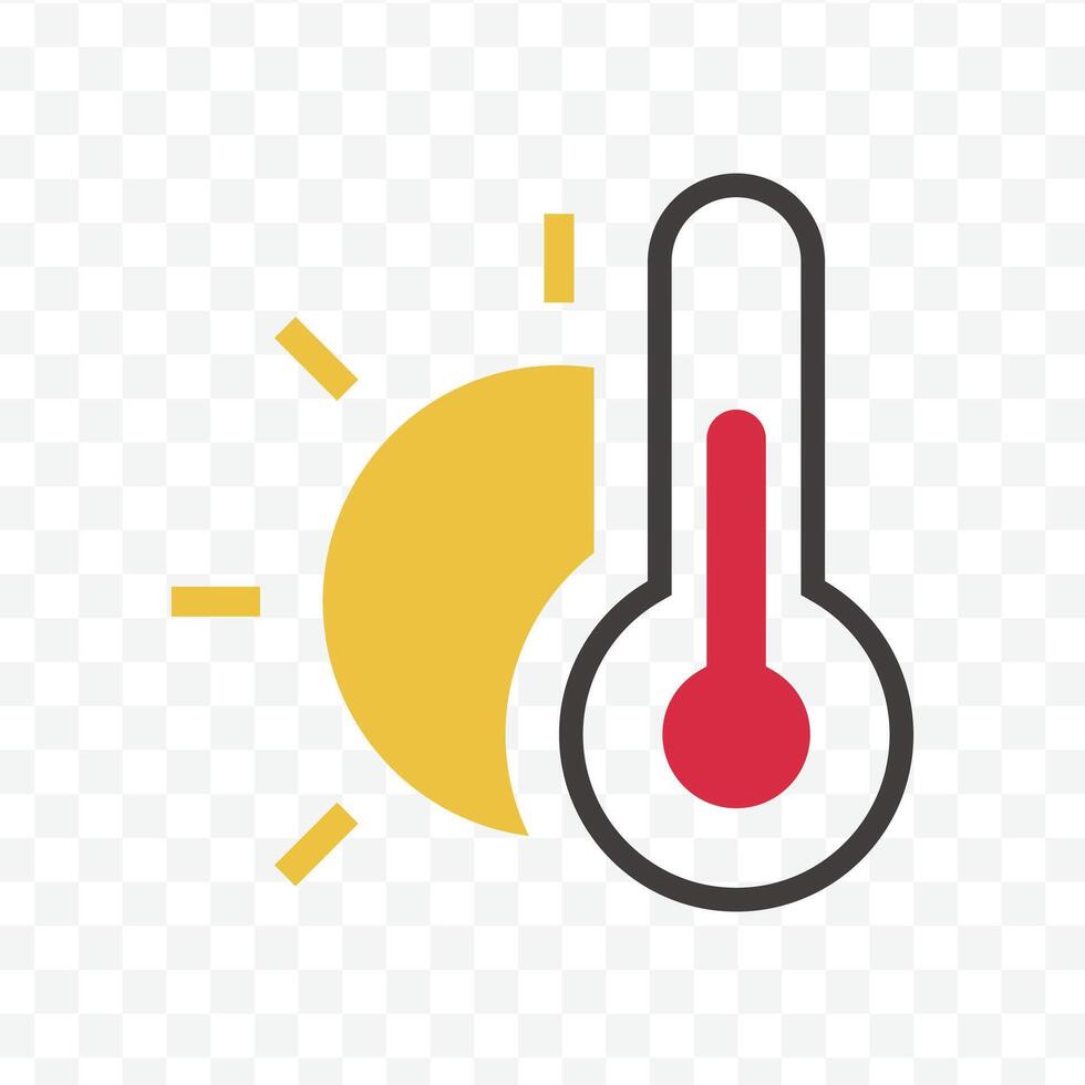 Flat icon showing temperature control precision vector