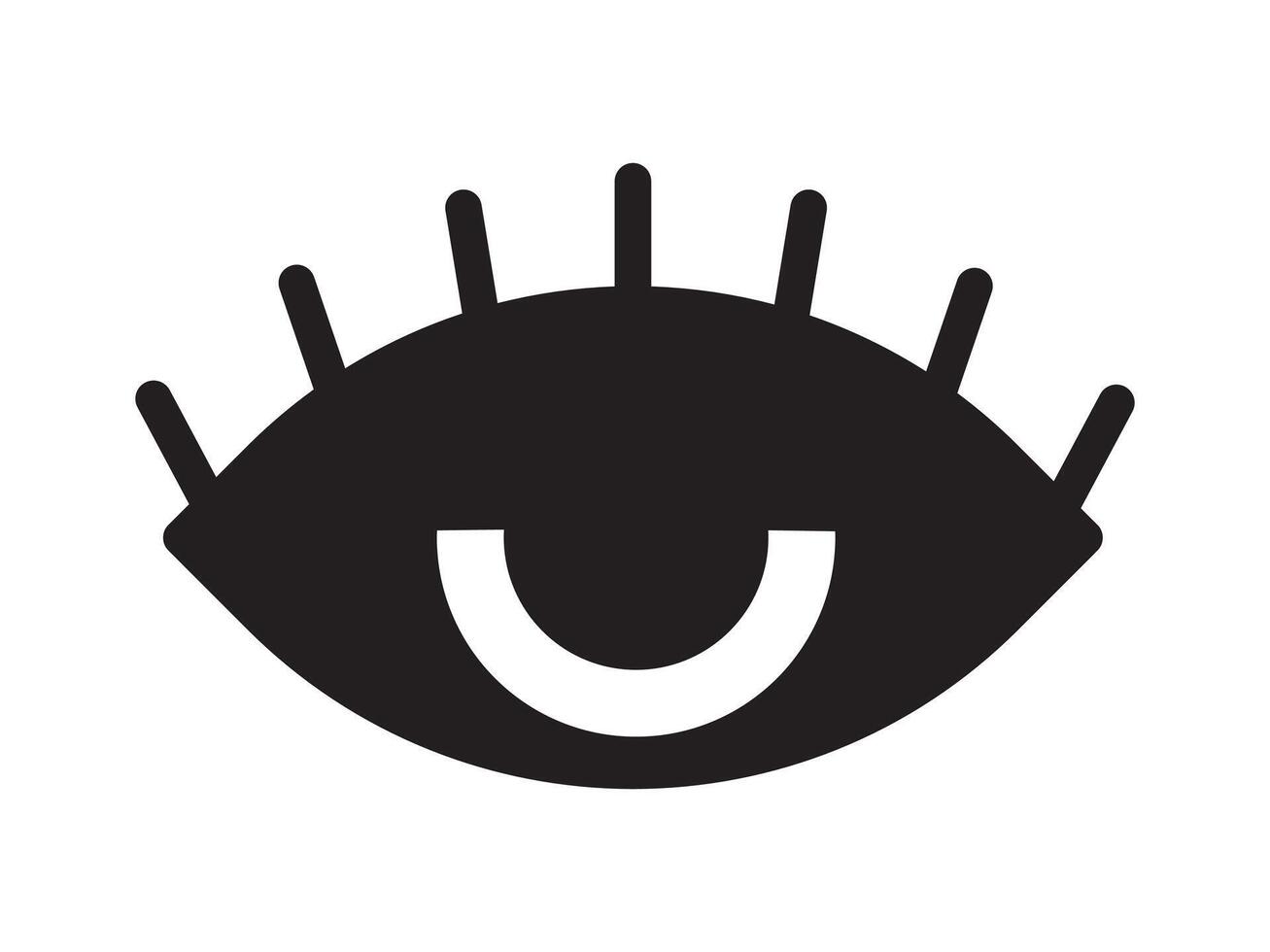 Black sore eye icon for health and safety awareness vector