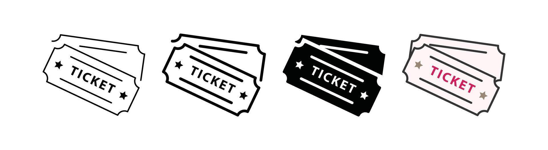 Event ticket icon set for access vector