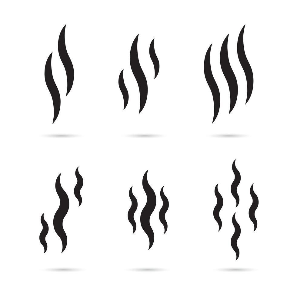 Set of smoke and steam silhouettes for design and effects vector
