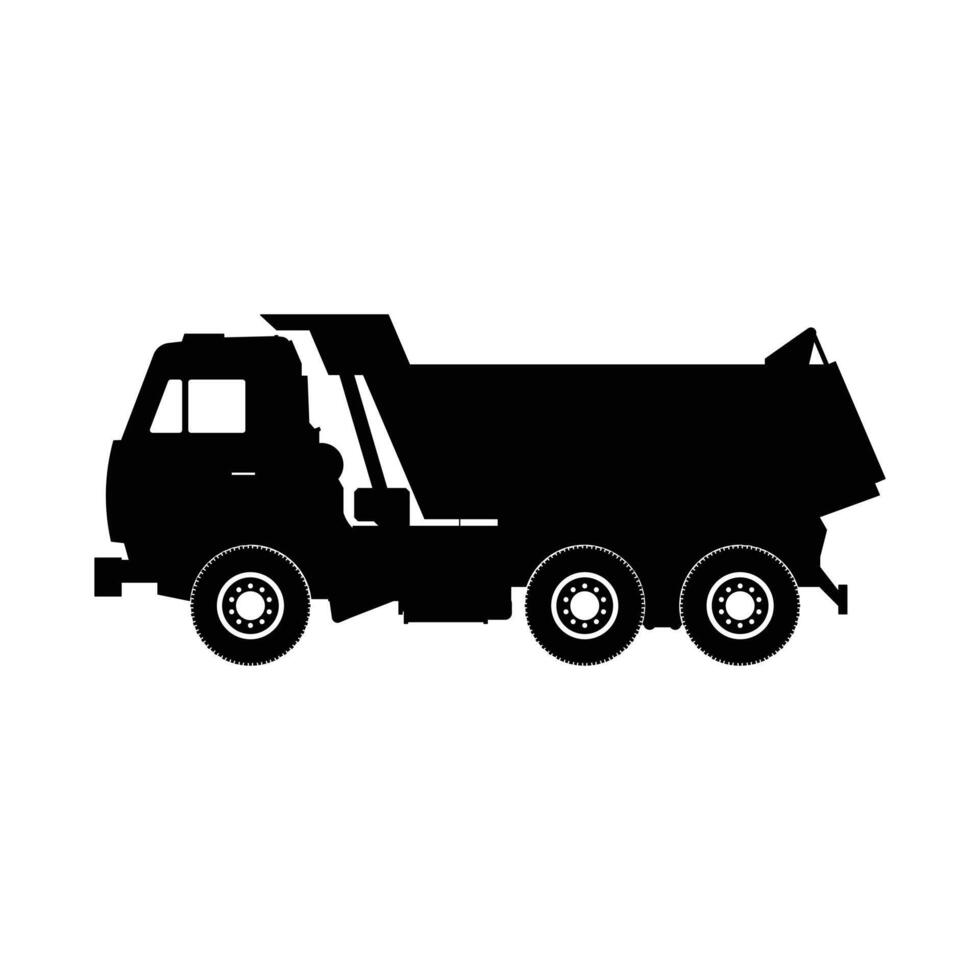 Truck Dump Silhouette Side View Design vector