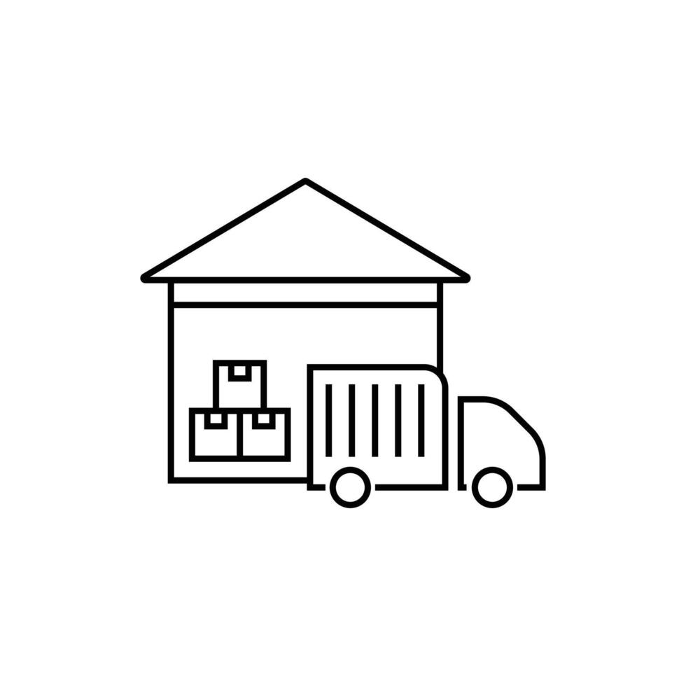 Warehouse Distribution Icon Line Design vector