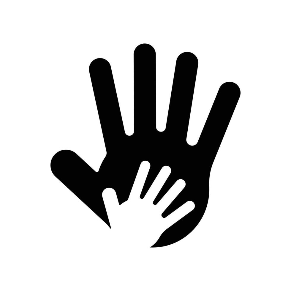White Hand Help Black Background vector