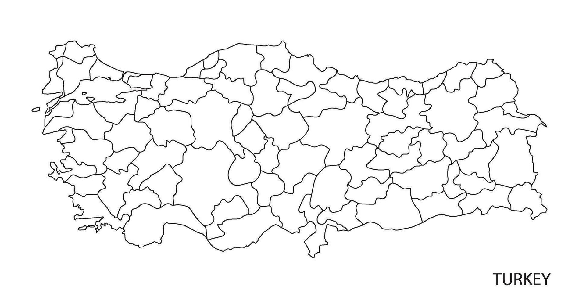 Intricate line art map of Turkey vector