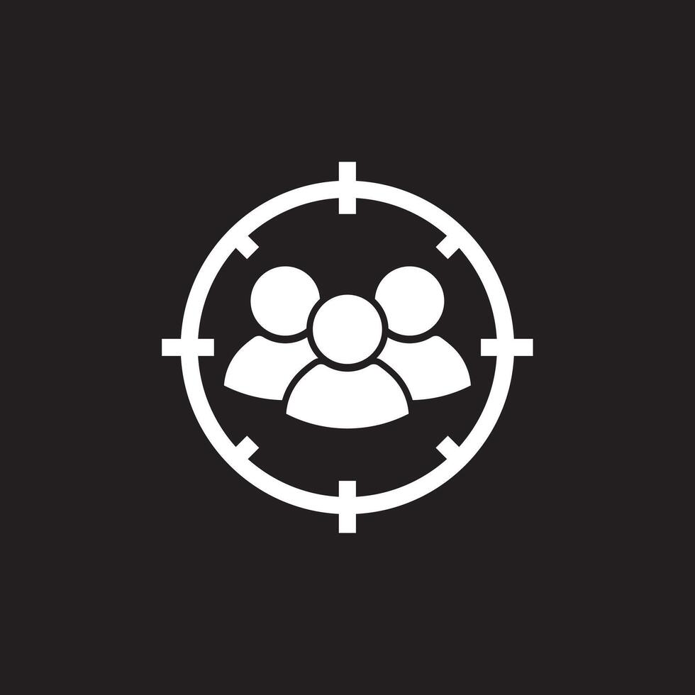 Target Audience Icon with Black Background vector