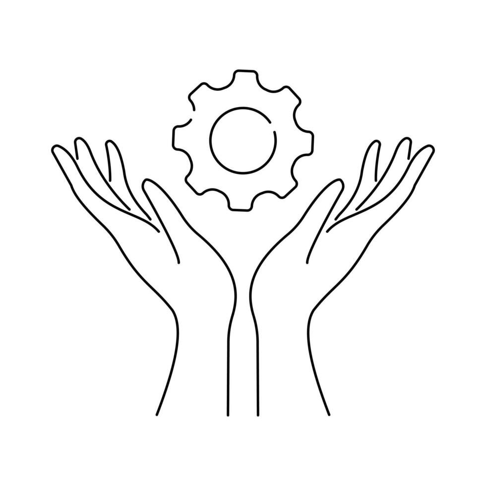 Black outline skill icon for learning and expertise representation vector