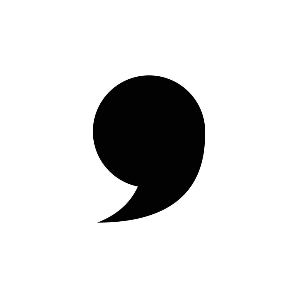 Comma Punctuation Symbol Black Simple vector