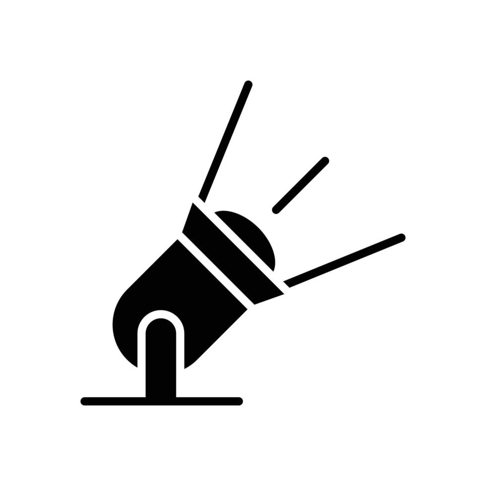Black spotlight lamp icon for lighting and decoration vector