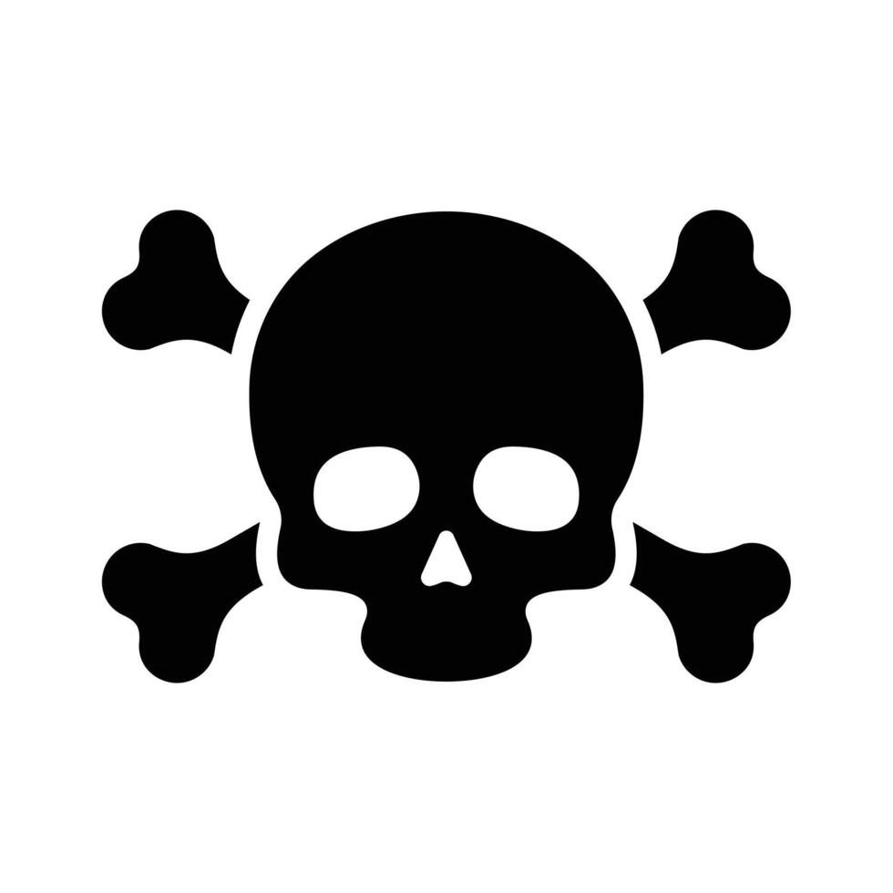 Icon of skulls and crossbones for danger and toxic symbol designs vector