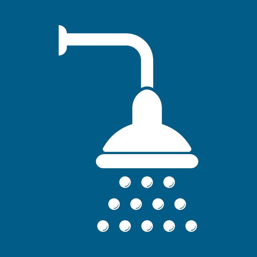 Shower icon with a blue background for bathroom and hygiene designs vector
