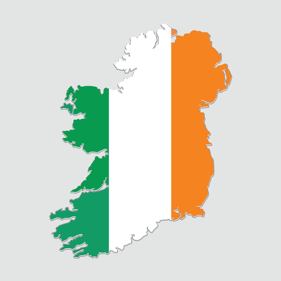 Map of Ireland with Flag Design vector