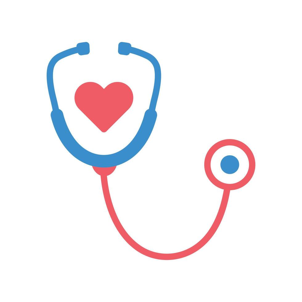 Flat design of stethoscope icon for health and medical use vector